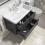 ONLY OPENED - 800mm Dark Grey Wall Hung Vanity Unit with Basin - Pendle