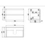 ONLY OPENED - 800mm Dark Grey Wall Hung Vanity Unit with Basin - Pendle