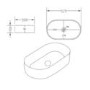 800mm Black Wall Hung Countertop Vanity Unit with Oval Basin and Shelves - Porto