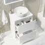 600mm White Freestanding Countertop Vanity Unit with Basin - Pendle