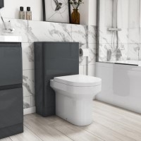 500mm Dark Grey Back to Wall Toilet Unit with Round Toilet - Pendle