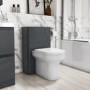 500mm Dark Grey Back to Wall Toilet Unit with Round Toilet - Pendle