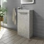 Grade A1 - 460mm Concrete Effect Cloakroom Freestanding Vanity Unit with Basin - Sion 