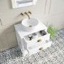 650mm White Traditional Freestanding Vanity Unit with Brass Handles - Kentmere