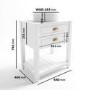 650mm White Traditional Freestanding Vanity Unit with Brass Handles - Kentmere