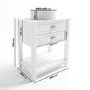 Grade A2 - 650mm White Traditional Freestanding Vanity Unit with Basin and Chrome Handles - Kentmere