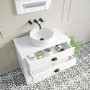 850mm White Traditional Freestanding Vanity Unit with Black Handles - Kentmere