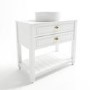 850mm White Traditional Freestanding Vanity Unit with Black Handles - Kentmere