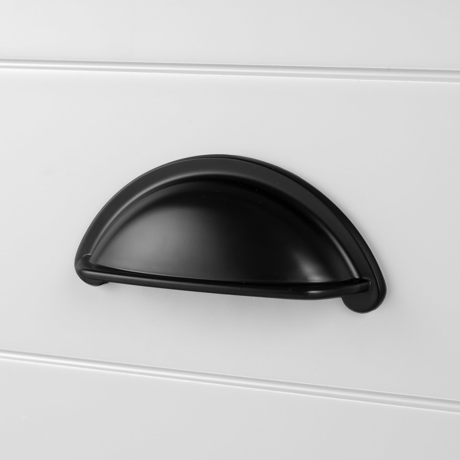 850mm White Traditional Freestanding Vanity Unit with Black Handles - Kentmere