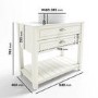 850mm White Traditional Freestanding Vanity Unit with Black Handles - Kentmere
