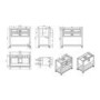 850mm White Traditional Freestanding Vanity Unit with Black Handles - Kentmere