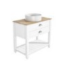 850mm White Traditional Freestanding Vanity Unit with Basin and Chrome Handles - Kentmere