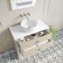 850mm Beige Tradional Freestanding Vanity Unit with Chrome Handles- Kentmere