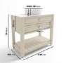 850mm Beige Tradional Freestanding Vanity Unit with Chrome Handles- Kentmere