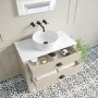 850mm Beige Traditional Freestanding Vanity Unit with Basin and Black Handles - Kentmere