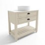 850mm Beige Traditional Freestanding Vanity Unit with Basin and Black Handles - Kentmere