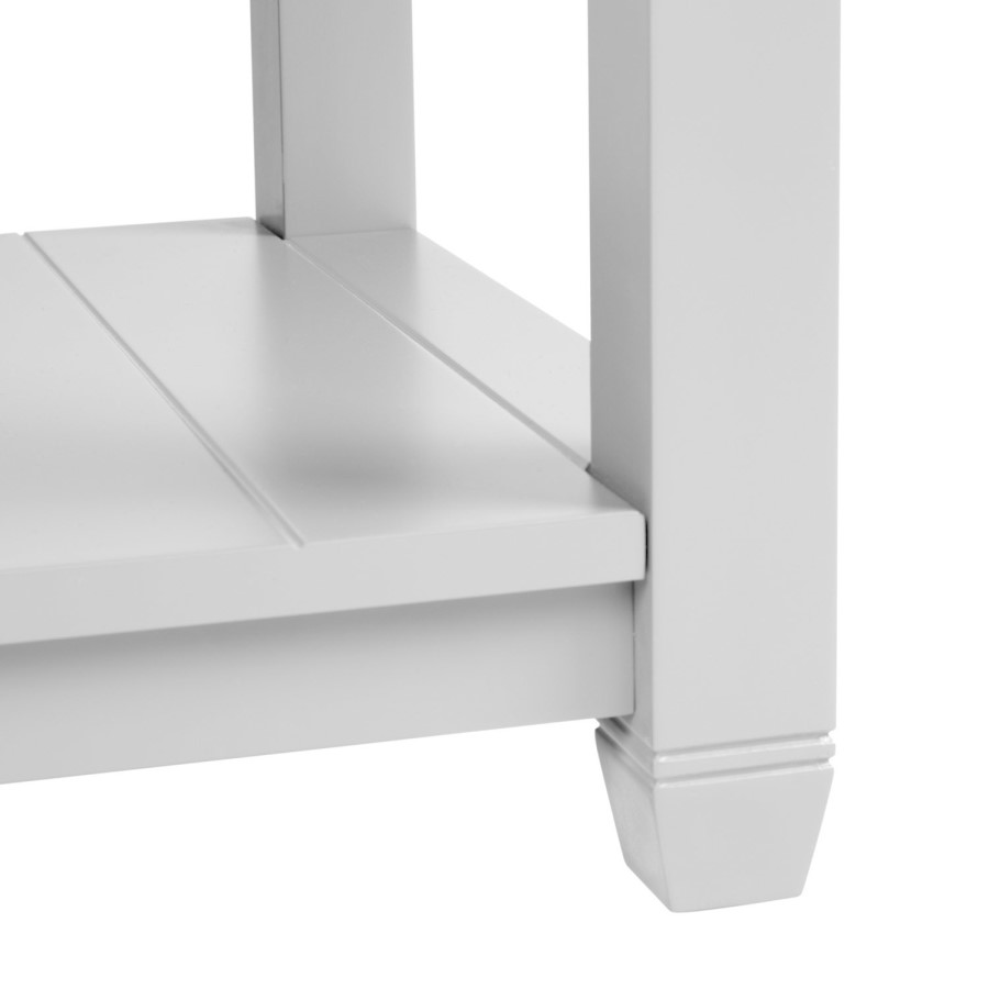 1250mm White Traditional Freestanding Vanity Unit with Wood Effect Top and Brass Handles - Kentmere