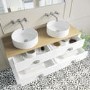 Grade A1 - 1250mm White Traditional Freestanding Vanity Unit with Wood Effect Top and Chrome Handles - Kentmere
