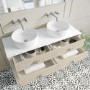 1250mm Beige Traditional Freestanding Vanity Unit with Chrome Handles  - Kentmere