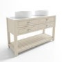 1250mm Beige Traditional Freestanding Vanity Unit with Chrome Handles  - Kentmere