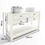 1250mm Beige Traditional Freestanding Vanity Unit with Chrome Handles  - Kentmere