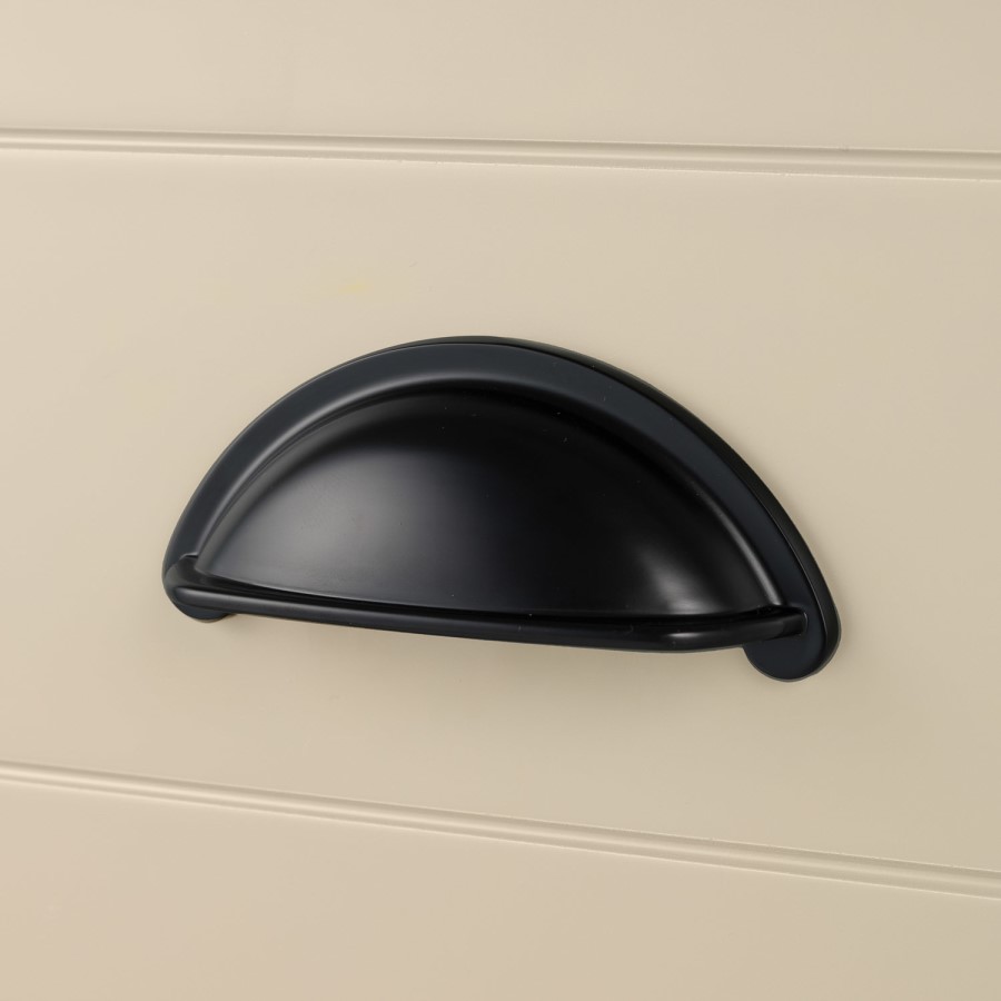 1250mm Beige Traditional Freestanding Vanity Unit with Basins and Black Handles - Kentmere