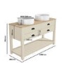 1250mm Beige Traditional Freestanding Vanity Unit with Basins and Black Handles - Kentmere