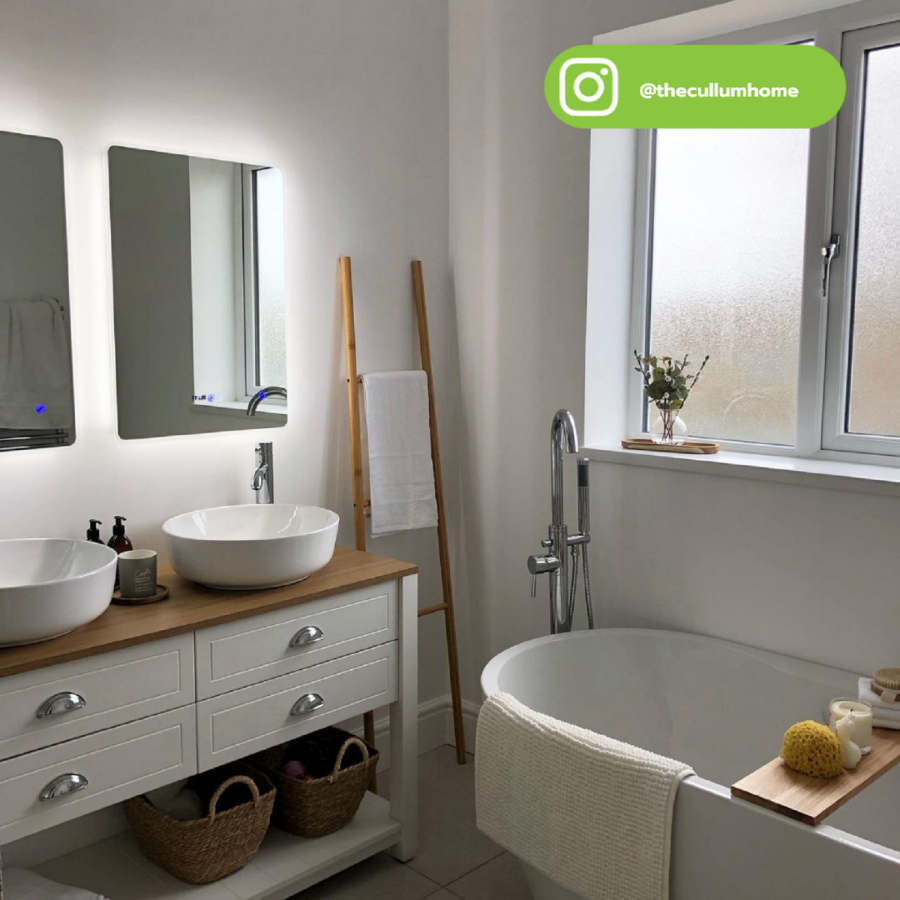 1250mm Beige Traditional Freestanding Vanity Unit with Basins and Black Handles - Kentmere