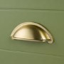 1250mm Green Traditional Freestanding Vanity Unit with Basins and Brushed Brass Handles - Kentmere