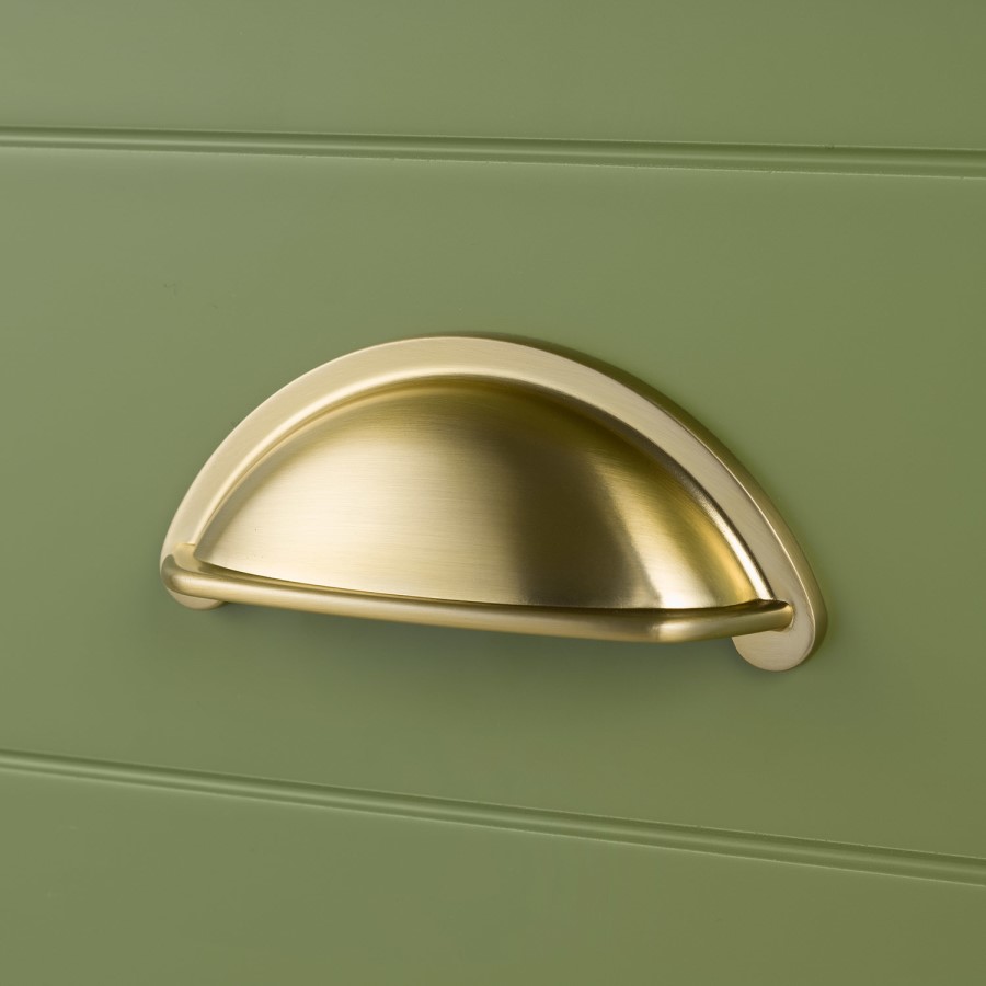 1250mm Green Traditional Freestanding Vanity Unit with Basins and Brushed Brass Handles - Kentmere