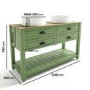 1250mm Green Tradtional Freestanding Vanity Unit with Matt White Top and Black Handles - Kentmere