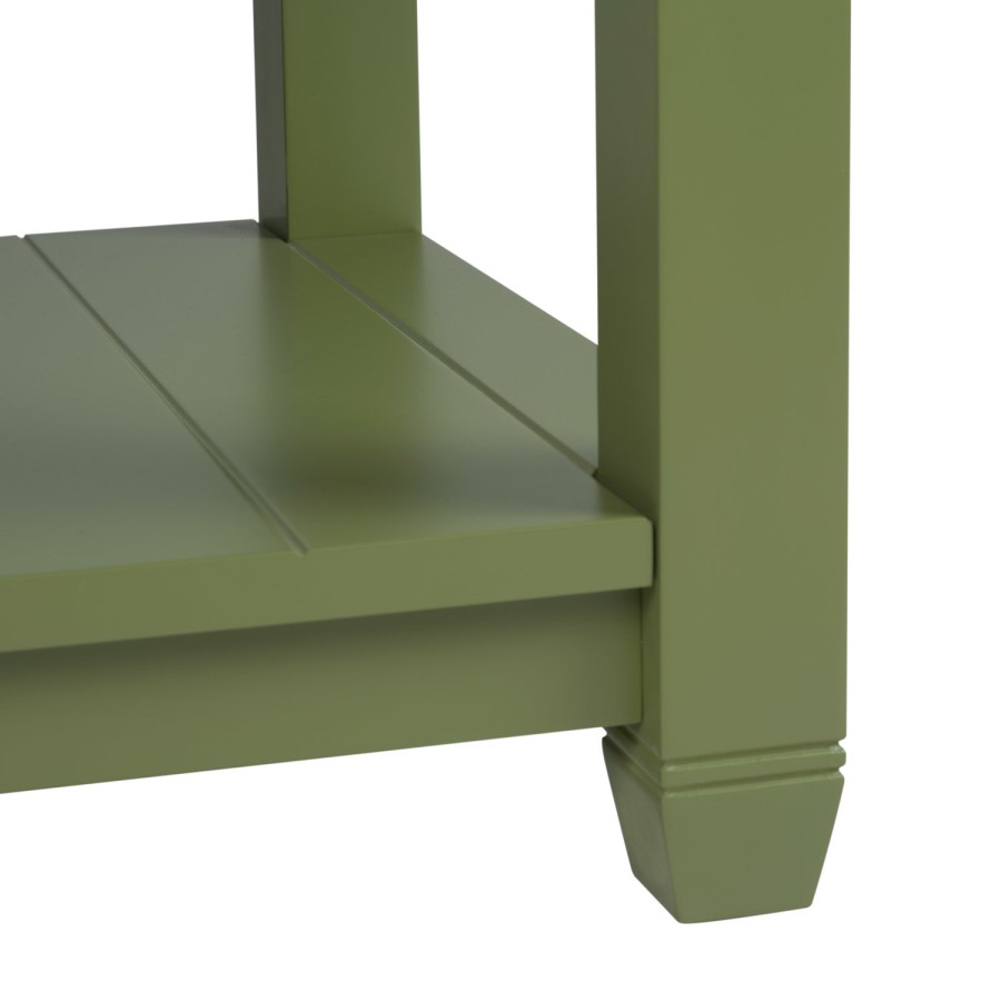1250mm Green Traditional Freestanding Vanity Unit with Wood Effect Top and Black Handles - Kentmere