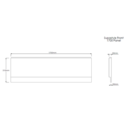 Single Ended Shower Bath with Front Panel & Matt Black Bath Screen 1700 x 750mm - Cotswold