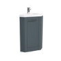 Cloakroom Suite with Grey Vanity Unit Basin and Corner Close Coupled Toilet - Apollo