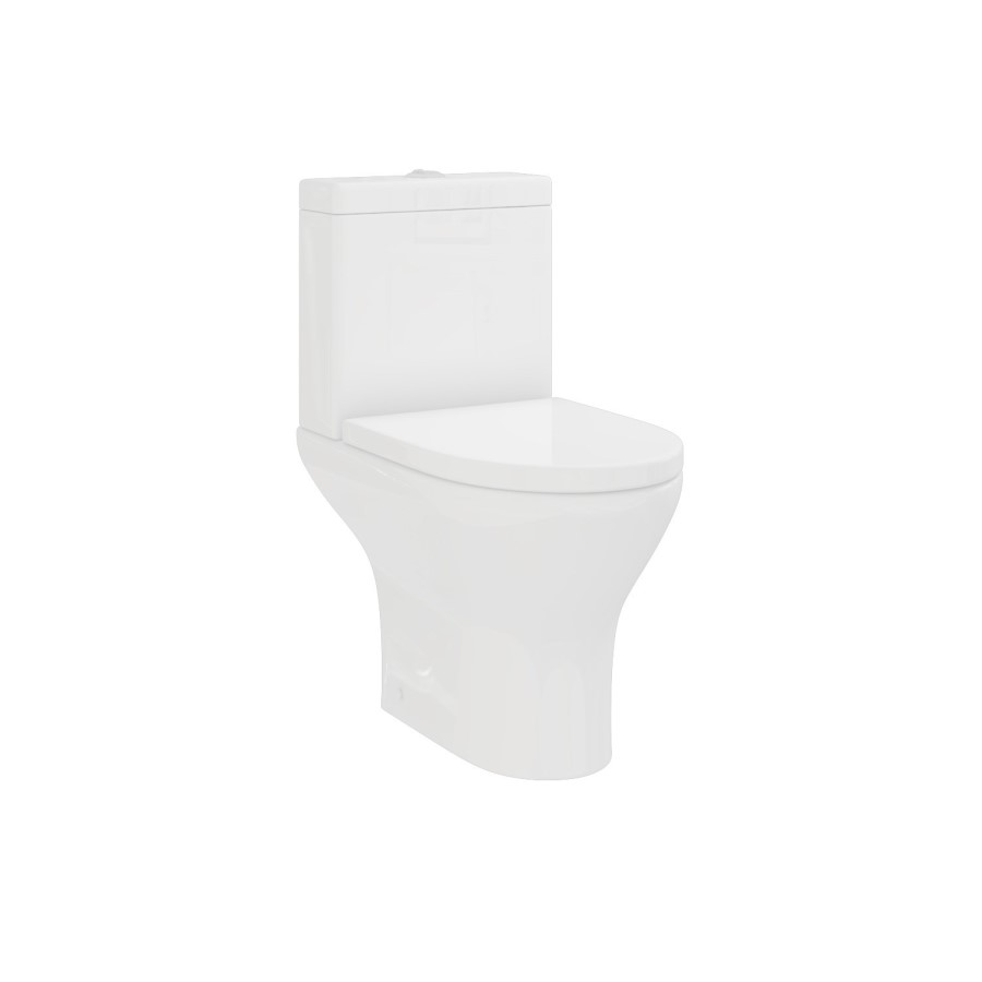 Cloakroom Suite with Grey Vanity Unit Basin and Corner Close Coupled Toilet - Apollo