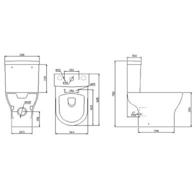 Cloakroom Suite with Grey Vanity Unit Basin and Corner Close Coupled Toilet - Apollo