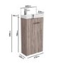 Cloakroom Suite with Wood Effect Freestanding Vanity Unit Chrome Handle and Corner Close Coupled Toilet - Virgo