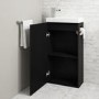 430mm Black Cloakroom Freestanding Vanity Unit with Basin and Chrome Handle - Virgo  