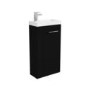 430mm Black Cloakroom Freestanding Vanity Unit with Basin and Chrome Handle - Virgo  