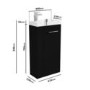 430mm Black Cloakroom Freestanding Vanity Unit with Basin and Chrome Handle - Virgo  