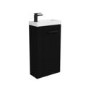 Cloakroom Suite with Black Freestanding Vanity Unit Black Handle and Corner Close Coupled Toilet  - Virgo