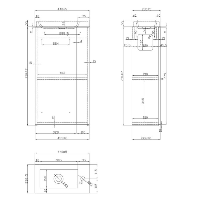 Cloakroom Suite with Black Freestanding Vanity Unit Black Handle and Corner Close Coupled Toilet  - Virgo