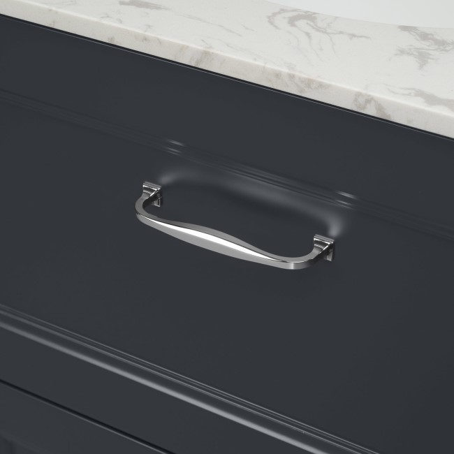 600mm Anthracite Freestanding Marble Top Vanity Unit with Basin - Ashbourne