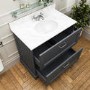 Grade A2 - 800mm Anthracite Freestanding Marble Top Vanity Unit with Basin - Ashbourne