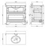 Grade A2 - 800mm Anthracite Freestanding Marble Top Vanity Unit with Basin - Ashbourne