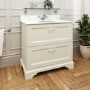 800mm White Freestanding Marble Top Vanity Unit - Ashbourne