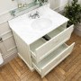 800mm White Freestanding Marble Top Vanity Unit - Ashbourne