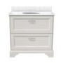 800mm White Freestanding Marble Top Vanity Unit - Ashbourne