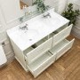 GRADE A2 - 1200mm White Freestanding Marble Top Double Vanity Unit with Basin - Ashbourne