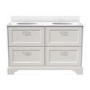 GRADE A2 - 1200mm White Freestanding Marble Top Double Vanity Unit with Basin - Ashbourne